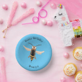 Grappig woedende wesp cartoon illustratie papieren kommen (Feest)