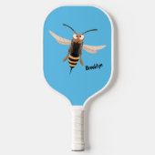Grappig woedende wesp cartoon illustratie pickleball paddle (Voorkant)