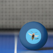 Grappig woedende wesp cartoon illustratie pingpongbal (Net)