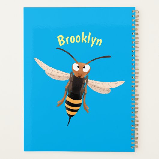 Grappig woedende wesp cartoon illustratie planner (Achterkant)