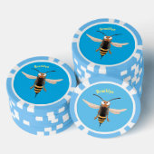 Grappig woedende wesp cartoon illustratie poker chips (Opstapeling)