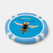 Grappig woedende wesp cartoon illustratie poker chips (Enkel)