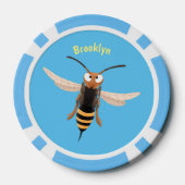 Grappig woedende wesp cartoon illustratie poker chips (Achterkant)