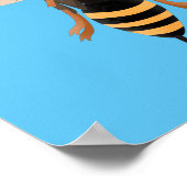 Grappig woedende wesp cartoon illustratie poster (Hoek)