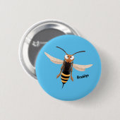 Grappig woedende wesp cartoon illustratie ronde button 5,7 cm (Voorkant /achterkant)