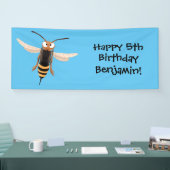 Grappig woedende wesp cartoon illustratie spandoek (Beurs)