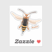 Grappig woedende wesp cartoon illustratie sticker (Vel)