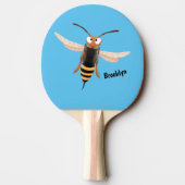 Grappig woedende wesp cartoon illustratie tafeltennisbatje (Achterkant)