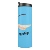 Grappig woedende wesp cartoon illustratie thermosbeker (Geroteerd rechts)