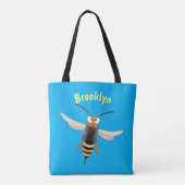 Grappig woedende wesp cartoon illustratie tote bag (Achterkant)