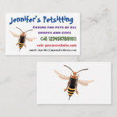 Grappig woedende wesp cartoon illustratie visitekaartje (Voorkant / Achterkant)