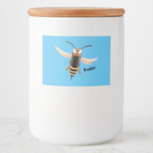 Grappig woedende wesp cartoon illustratie voedselcontainer etiket (Voorkant)