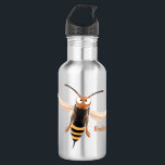 Grappig woedende wesp cartoon illustratie waterfles<br><div class="desc">Haal een buzz uit dit ontwerp met een boze hoorntje getekend in een leuke cartoon stijl.</div>