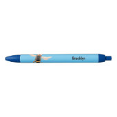 Grappig woedende wesp cartoon illustratie zwarte inkt pen (Voorkant)