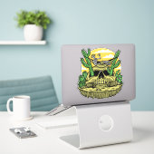 Grappig Woestijn Skelet Hangmat Camping Sticker (Laptop op bureau)
