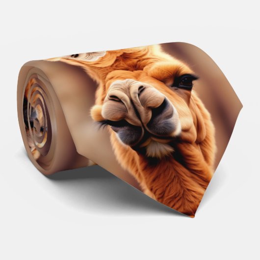 Grappig woestijn thema kameel overal print stropdas (Opgerold)