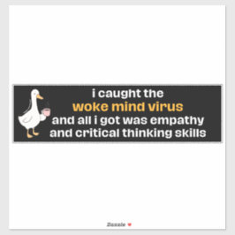 Grappig Woke Mind Virus - Retro Empathie Schattige Sticker
