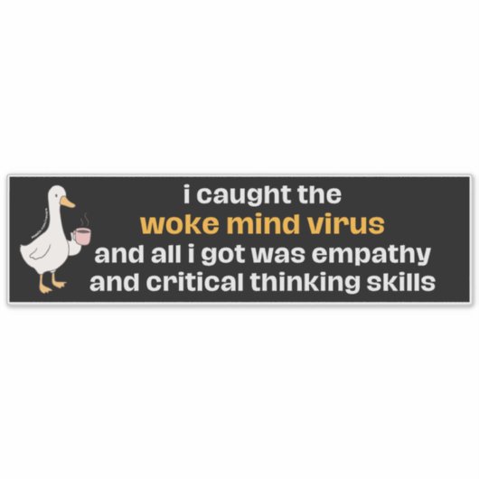 Grappig Woke Mind Virus - Retro Empathie Schattige Sticker (Voorkant)