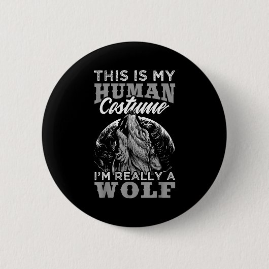 Grappig wolf ontwerp mens kostuum ik ben een wolf ronde button 5,7 cm (Voorkant)