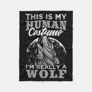 Grappig wolf ontwerp menselijk kostuum ik ben een fleece deken