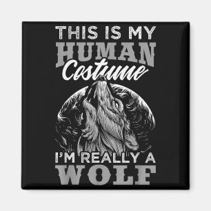 Grappig wolf ontwerp menselijk kostuum ik ben een  magneet