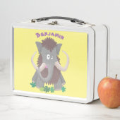 Grappig wollig mammoth cartoon illustratie (In situ)