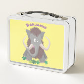 Grappig wollig mammoth cartoon illustratie (Achterkant)