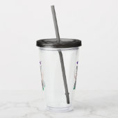 Grappig wollig mammoth cartoon illustratie acryl drinkbeker (Links)