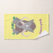 Grappig wollig mammoth cartoon illustratie bad handdoek (Handdoek)