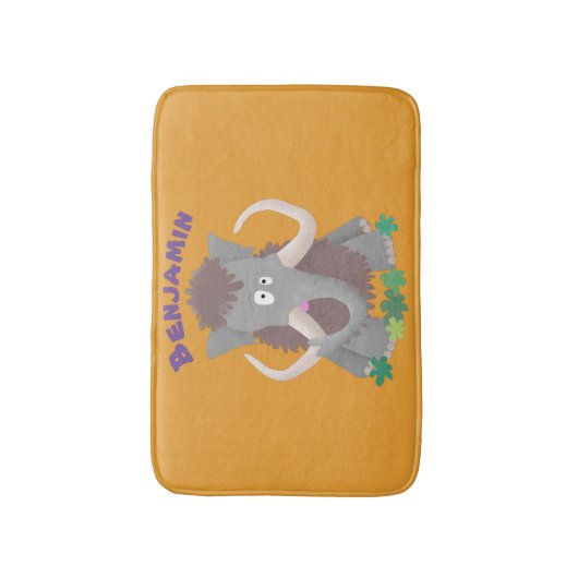 Grappig wollig mammoth cartoon illustratie badmat (Voorkant Verticaal)