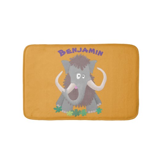 Grappig wollig mammoth cartoon illustratie badmat (Voorkant)