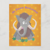Grappig wollig mammoth cartoon illustratie briefkaart (Voorkant)