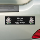 Grappig wollig mammoth cartoon illustratie bumpersticker (Op auto)