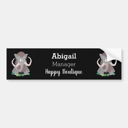 Grappig wollig mammoth cartoon illustratie bumpersticker (Voorkant)