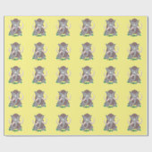 Grappig wollig mammoth cartoon illustratie cadeaupapier (Vlak)