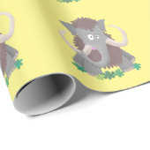Grappig wollig mammoth cartoon illustratie cadeaupapier (Rol Hoek)