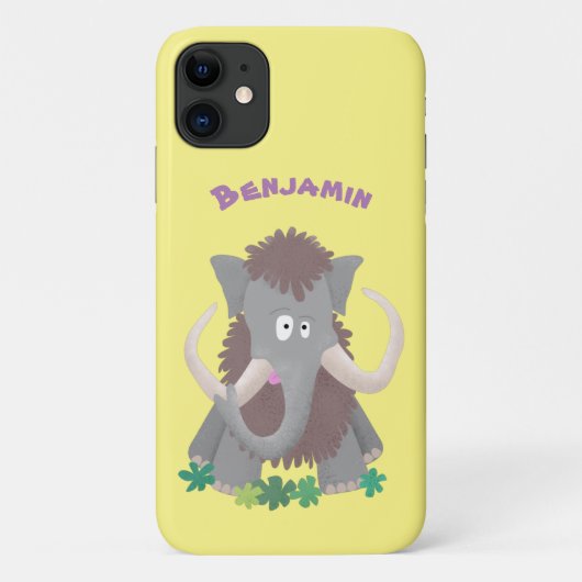 Grappig wollig mammoth cartoon illustratie Case-Mate iPhone case (Achterkant)