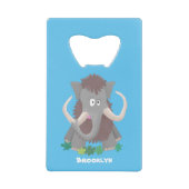 Grappig wollig mammoth cartoon illustratie creditkaart flessenopener (Voorkant)