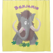 Grappig wollig mammoth cartoon illustratie douchegordijn (Voorkant)