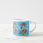 Grappig wollig mammoth cartoon illustratie espresso kop (Rechts)