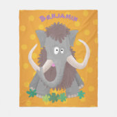 Grappig wollig mammoth cartoon illustratie fleece deken (Voorkant)