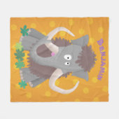 Grappig wollig mammoth cartoon illustratie fleece deken (Voorkant (Horizontaal))