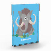 Grappig wollig mammoth cartoon illustratie fotoblokken (Links)