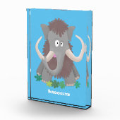 Grappig wollig mammoth cartoon illustratie fotoblokken (Rechts)