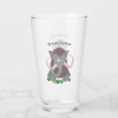 Grappig wollig mammoth cartoon illustratie glas (Achterkant)