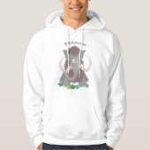 Grappig wollig mammoth cartoon illustratie hoodie (Voorkant)