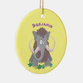 Grappig wollig mammoth cartoon illustratie keramisch ornament (Rechts)