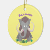 Grappig wollig mammoth cartoon illustratie keramisch ornament (Links)