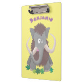 Grappig wollig mammoth cartoon illustratie klembord (Links)