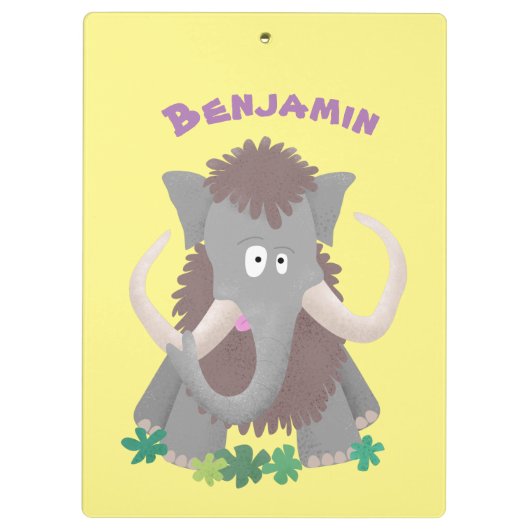 Grappig wollig mammoth cartoon illustratie klembord (Achterkant)